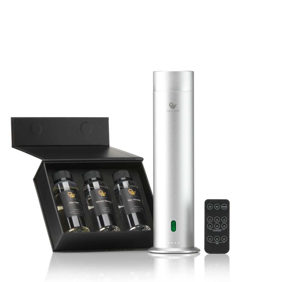 Pure One Waterless Scent Diffuser & 100% Natural Fragrance box (3×120ML)