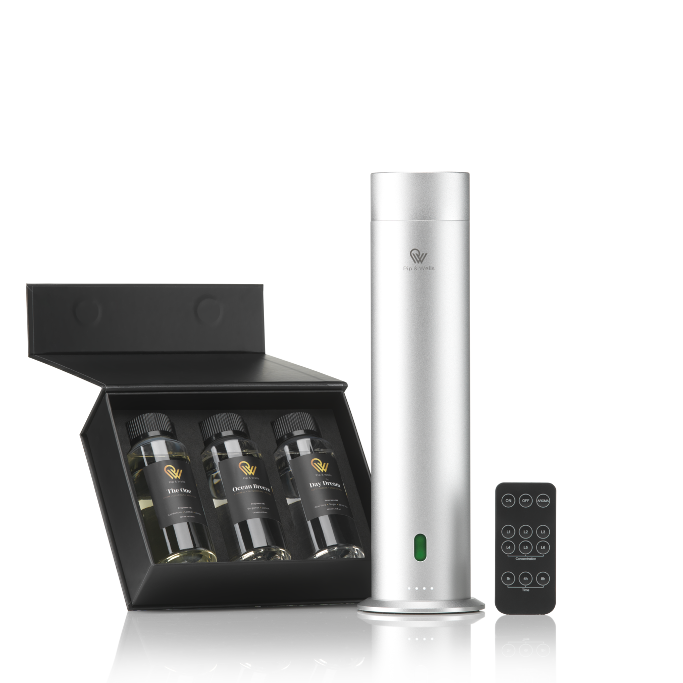 Pure One Waterless Scent Diffuser & 100% Natural Fragrance box (3×120ML)